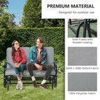 Outsunny Outdoor Glider Bench, 2-Person Patio Rocker Loveseat with Tufted Cushions, Steel Frame for Porch, Garden Backyard, Gray