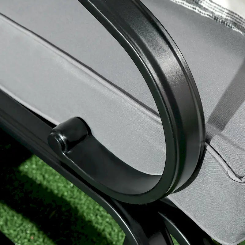 Outsunny Outdoor Glider Bench, 2-Person Patio Rocker Loveseat with Tufted Cushions, Steel Frame for Porch, Garden Backyard, Gray