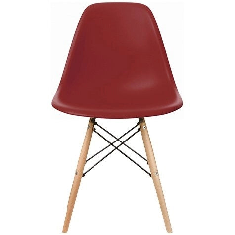 Designer Plastic Eiffel Chair Natural Wood Legs Retro Dining Armless With Back Desk Accent Living Room Side Dowel DSW