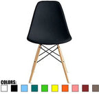 Designer Plastic Eiffel Chair Natural Wood Legs Retro Dining Armless With Back Desk Accent Living Room Side Dowel DSW