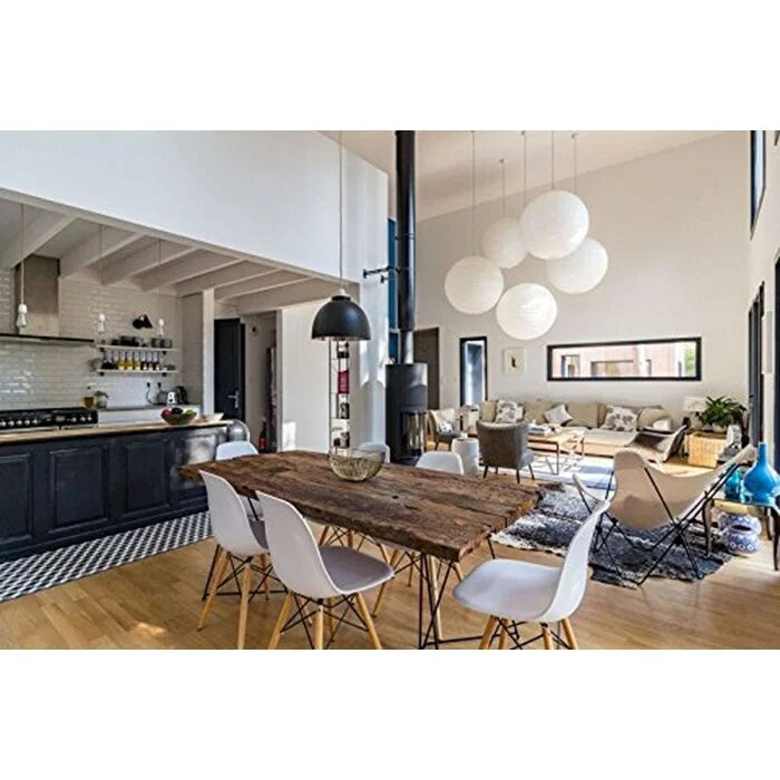 Designer Plastic Eiffel Chair Natural Wood Legs Retro Dining Armless With Back Desk Accent Living Room Side Dowel DSW