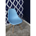 Designer Plastic Eiffel Chair Natural Wood Legs Retro Dining Armless With Back Desk Accent Living Room Side Dowel DSW