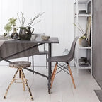 Designer Plastic Eiffel Chair Natural Wood Legs Retro Dining Armless With Back Desk Accent Living Room Side Dowel DSW