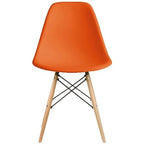 Designer Plastic Eiffel Chair Natural Wood Legs Retro Dining Armless With Back Desk Accent Living Room Side Dowel DSW