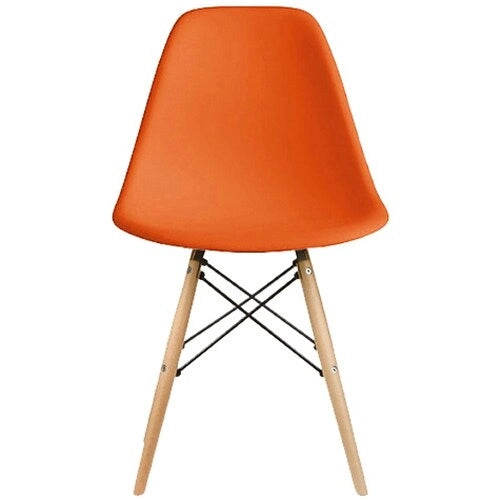 Designer Plastic Eiffel Chair Natural Wood Legs Retro Dining Armless With Back Desk Accent Living Room Side Dowel DSW