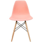 Designer Plastic Eiffel Chair Natural Wood Legs Retro Dining Armless With Back Desk Accent Living Room Side Dowel DSW