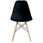 Designer Plastic Eiffel Chair Natural Wood Legs Retro Dining Armless With Back Desk Accent Living Room Side Dowel DSW