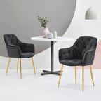 ivinta Tufted Dining Chairs Set of 2, Accent Chair with Solid Gold Plated Legs
