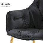 ivinta Tufted Dining Chairs Set of 2, Accent Chair with Solid Gold Plated Legs