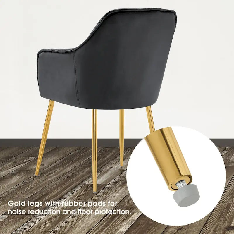 ivinta Tufted Dining Chairs Set of 2, Accent Chair with Solid Gold Plated Legs