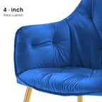 ivinta Tufted Dining Chairs Set of 2, Accent Chair with Solid Gold Plated Legs