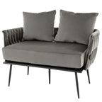 Costway Modern Loveseat Sofa Upholstered Dutch Velvet Couch with Woven - See Details