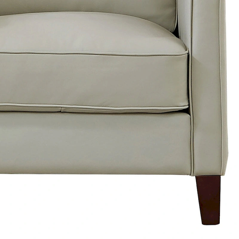 Hydeline Ashby Top Grain Leather Loveseat With Feather, Memory Foam and Springs