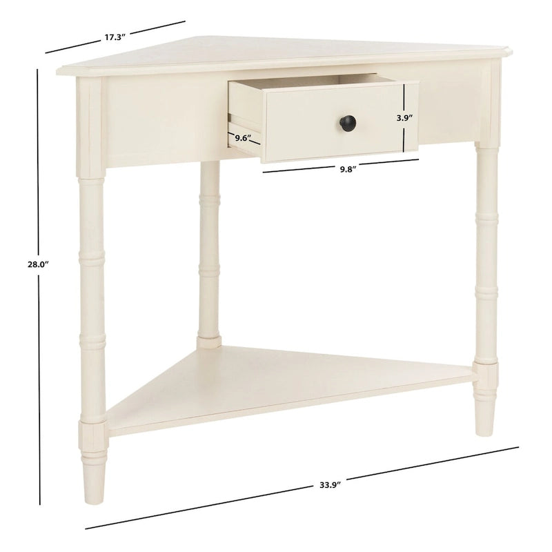 SAFAVIEH Calla Grey Corner Table - 33.9 x 17.3 x 28 - 34Wx17Dx28H