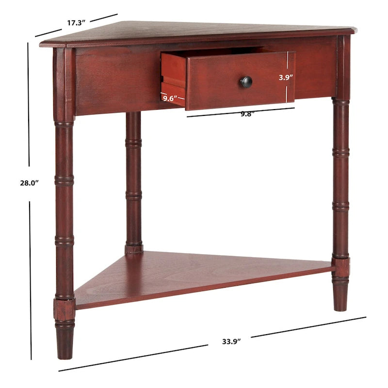 SAFAVIEH Calla Grey Corner Table - 33.9 x 17.3 x 28 - 34Wx17Dx28H