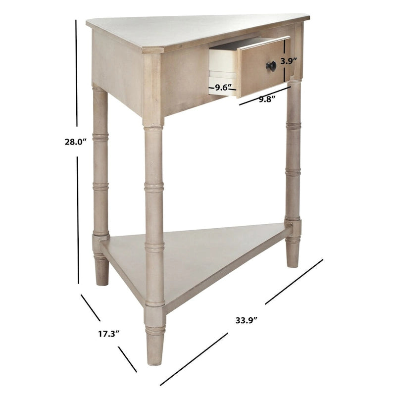 SAFAVIEH Calla Grey Corner Table - 33.9 x 17.3 x 28 - 34Wx17Dx28H