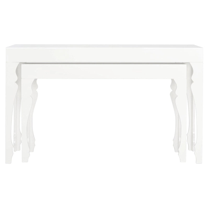 SAFAVIEH Norita White Lacquer Nesting Table - 51 x 13.3 x 31.5 - 51Wx13Dx32H