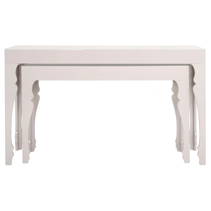 SAFAVIEH Norita White Lacquer Nesting Table - 51 x 13.3 x 31.5 - 51Wx13Dx32H