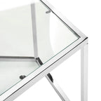 SAFAVIEH Kaycee Glass Chrome Hexagon Coffee Table - 36.2 x 31.5 x 13.8 - 36Wx32Dx14H
