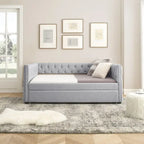 Full Size Upholstered Daybed Sofa Bed with Twin Size Trundle