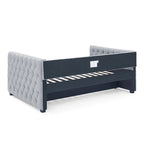 Full Size Upholstered Daybed Sofa Bed with Twin Size Trundle