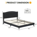 Tufted Velvet Upholstered Low Profile Standard Bed Platform Bed Frame