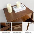 Isabel Mid-century 2- Drawer Wood Nightstand Sets of 2 by HULALA HOME