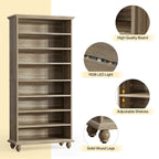 Narrow Tall Shoe Cabinet with LED Lighting, 9-Tier 30 Pairs Freestanding Shoes Storage Cabinet