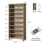 Narrow Tall Shoe Cabinet with LED Lighting, 9-Tier 30 Pairs Freestanding Shoes Storage Cabinet