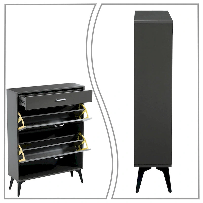 Minimalist Design Wooden Shoe Storage Cabinet, For Entrance Hallway Use