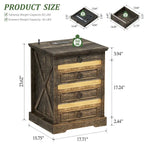 LED 2-Drawer Nightstand With Charging Station and Gun Drawer