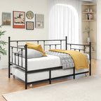 Metal Daybed Frame Platform with Trundle