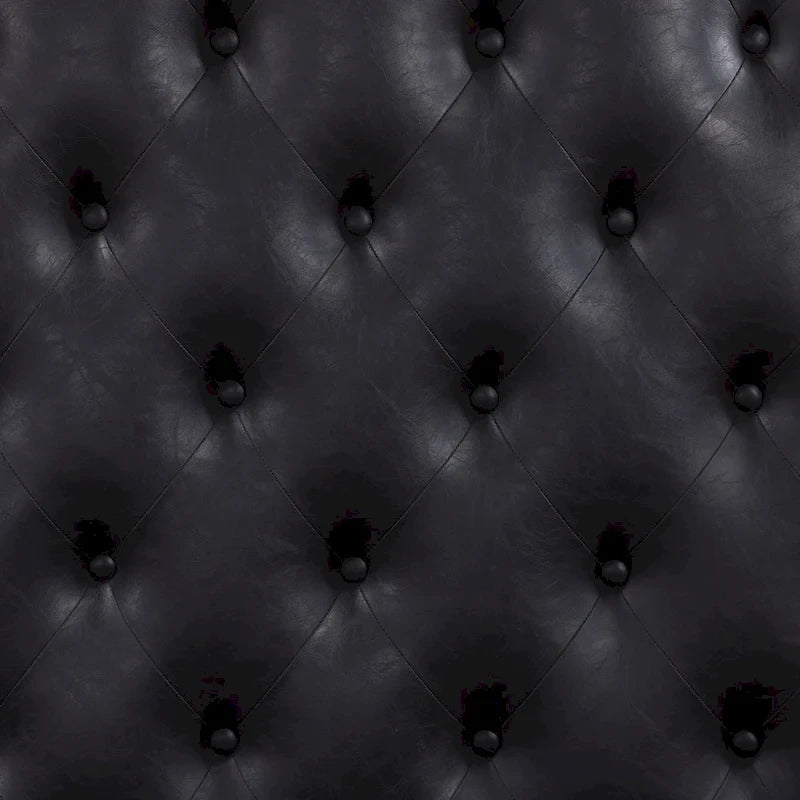 Furniture of America Eugene Traditional Solid Wood Panel Bed with Tufted Leatherette Headboard