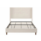 Upholstered Queen Bed with Nailhead Trim Wingback Headboard