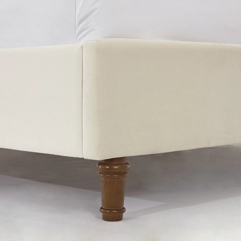 Upholstered Queen Bed with Nailhead Trim Wingback Headboard