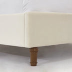 Upholstered Queen Bed with Nailhead Trim Wingback Headboard