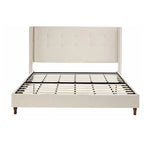 Upholstered Queen Bed with Nailhead Trim Wingback Headboard