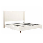 Upholstered Queen Bed with Nailhead Trim Wingback Headboard