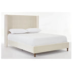 Upholstered Queen Bed with Nailhead Trim Wingback Headboard