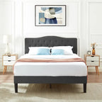 Javlergo Upholstered Platform Bed Frame with Adjustable Headboard, No Box Spring Needed