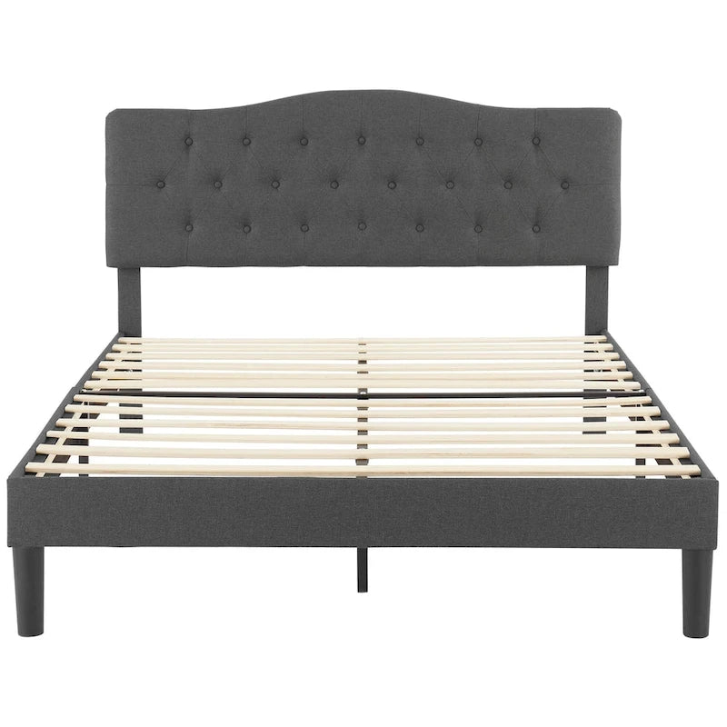 Javlergo Upholstered Platform Bed Frame with Adjustable Headboard, No Box Spring Needed