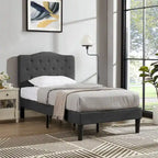 Javlergo Upholstered Platform Bed Frame with Adjustable Headboard, No Box Spring Needed