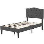 Javlergo Upholstered Platform Bed Frame with Adjustable Headboard, No Box Spring Needed