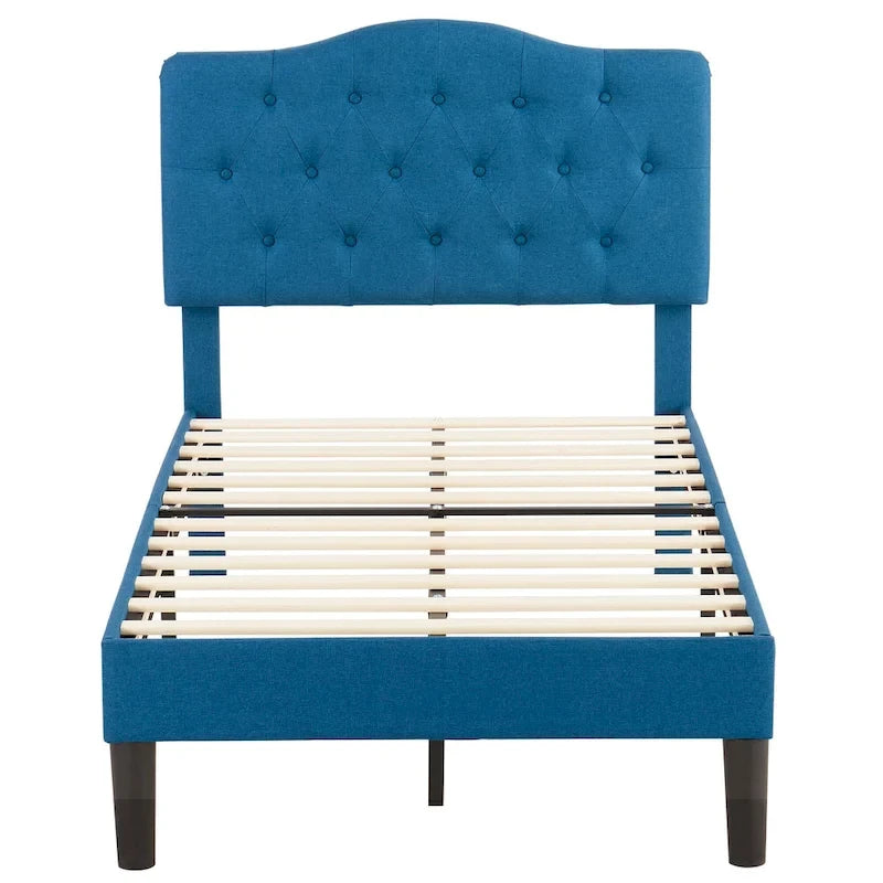 Javlergo Upholstered Platform Bed Frame with Adjustable Headboard, No Box Spring Needed