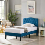 Javlergo Upholstered Platform Bed Frame with Adjustable Headboard, No Box Spring Needed