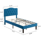 Javlergo Upholstered Platform Bed Frame with Adjustable Headboard, No Box Spring Needed