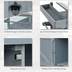 50.25 in. Farmhouse Solid Wood Outdoor Kitchen Island Grill Cart with Stainless Steel Top