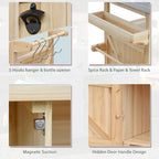 50.25 in. Farmhouse Solid Wood Outdoor Kitchen Island Grill Cart with Stainless Steel Top