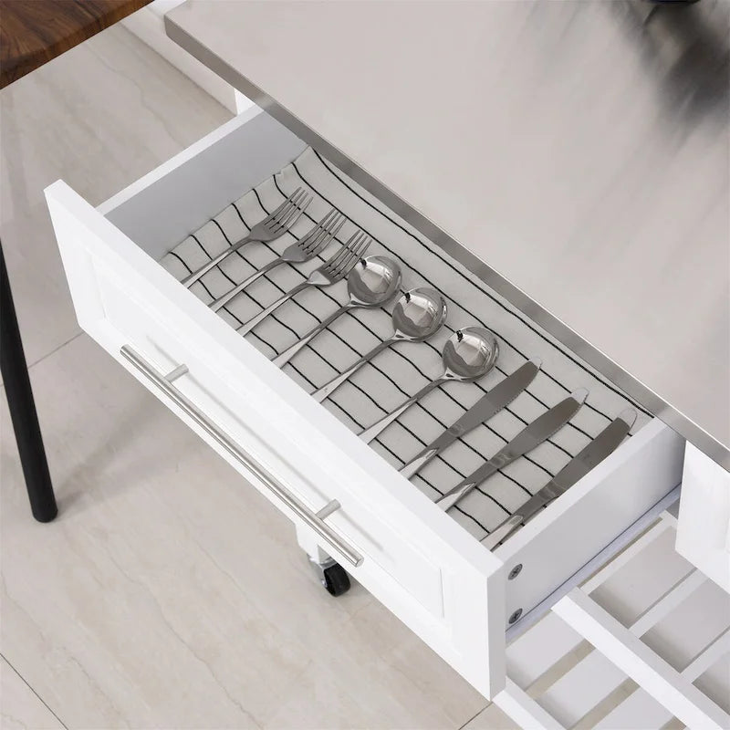 Kitchen Island with Stainless Steel Top