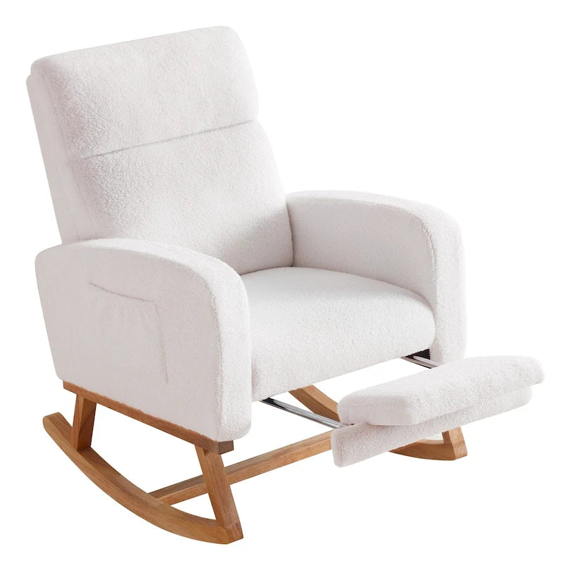 HOMYKA Rocking Chair for Nursery with Footrest